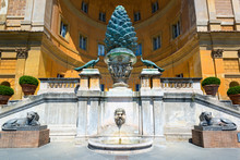 Fontana Della Pigna In Belvedere Palace Courtyard, Vatican, Rome, Italy
