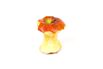 Wall Mural - Red apple core on a white background