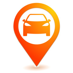 Poster - voiture sur symbole localisation orange