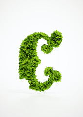 Wall Mural - ecology letter c symbol with white background