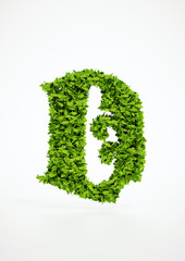 Wall Mural - ecology letter d symbol with white background