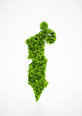 Wall Mural - ecology letter i symbol with white background