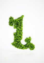 Wall Mural - ecology letter l symbol with white background