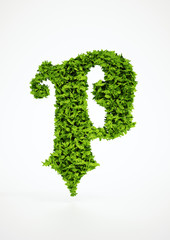 Wall Mural - ecology letter p symbol with white background