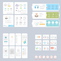 Wall Mural - collection:set of colorful flat ui kit for templates