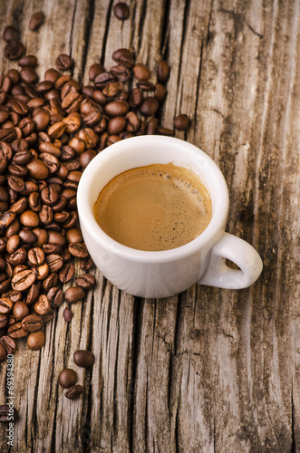 Obraz na płótnie canvas trzyczęściowy "tryptyk" Filiżanka kawy espresso