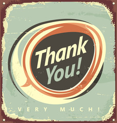 Canvas Print - Thank you  - vintage metal sign.