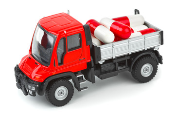 Poster - Toy truck with pills