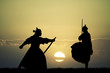 © adrenalinapura - Fighting Samurai at sunset