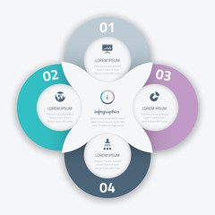 Aufkleber - Beautiful four infographic vector circle business option element