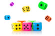 © graja - Pile of falling dices with the front ones in focus