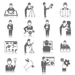 Poster - Set of engineer icons