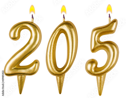 Fotografija candles number two hundred five isolated on white background