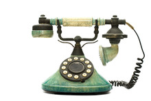 Retro Phone - Vintage Telephone Isolated On White Background