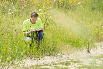 Enviromental scientist researching the environment and natural d