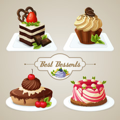 Sticker - Sweets cakes dessert set