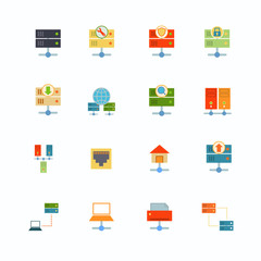 Canvas Print - Hosting Flat Icons