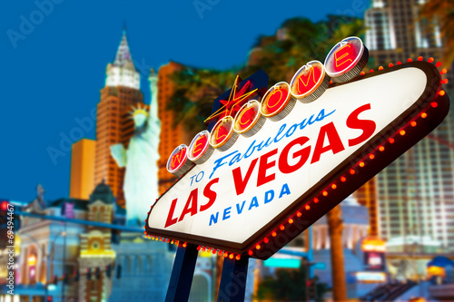 Fotoboard na płycie Witamy w neonowym neonu las vegas