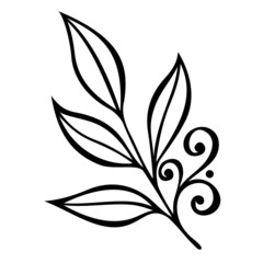 Original Decorative Leaf with Ornament (Vector), Patterned desig