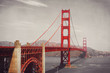 Golden Gate Bridge, San Francisco, USA. Retro filter effect