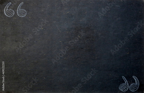 Fotografía Blackboard Background with Quotation Marks in Chalk