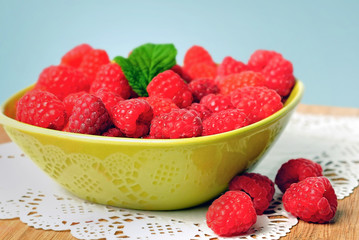 Canvas Print - Bowl with raspberry