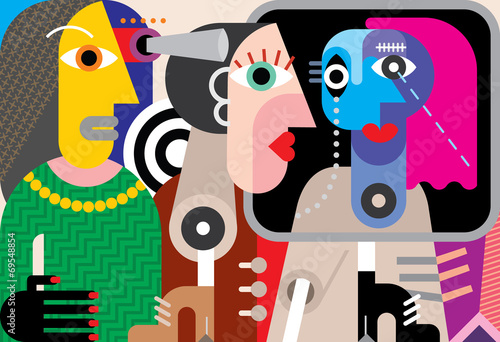 Naklejki Picasso  grupa-mowiacych-ludzi