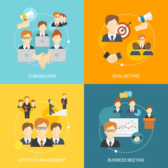 Canvas Print - Teamwork icons flat