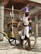 Starożytny egipski wojownik z rydwanem