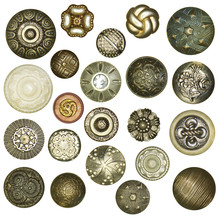 Retro Metal Sewing Buttons Collection