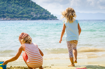 children at seaside