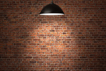 Grunge Red Brick Wall Background With Copy Space