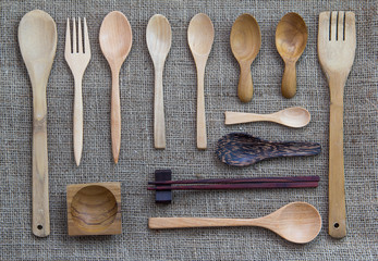 Wall Mural - Wooden utensils