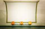 Empty billboard in subway station,Paris