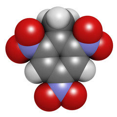 Sticker - Trinitrotoluene (TNT) high explosive molecule.