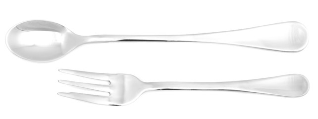 Canvas Print - Metal cutlery isolated on white