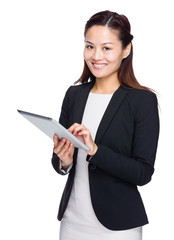 Wall Mural - Woman with tablet