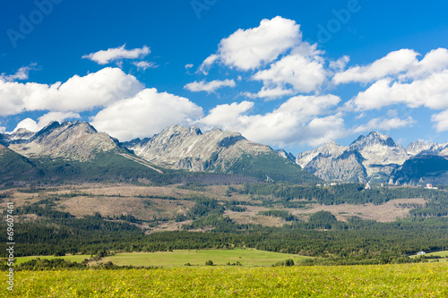 Obraz na płótnie canvas trzyczęściowy "tryptyk" Zachodnia część Tatr Wysokich (Wysokie Tatry), Słowacja