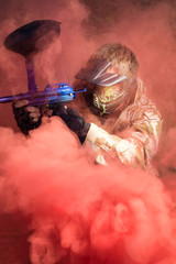 Paintball sport player