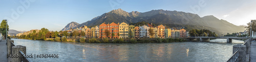 Fototapeta dla dzieci Inn river on its way through Innsbruck, Austria.