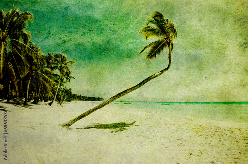 Obraz na płótnie canvas trzyczęściowy "tryptyk" Grunge plaża