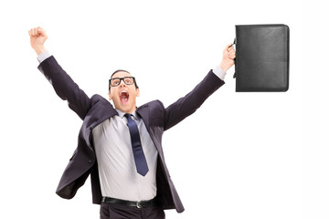 Poster - Delighted businessman