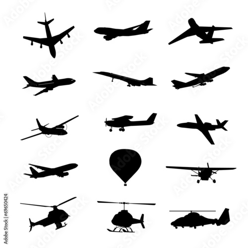 0057 飛行機シルエット Stock Vector Adobe Stock