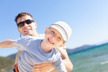 Wall Mural - family at lake vacation