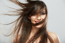Woman Hair Style Fashion Portrait . Isolated. Close Up Female Mo