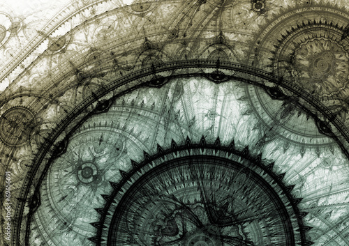 Grey steampunk clockwork Poster Mural XXL