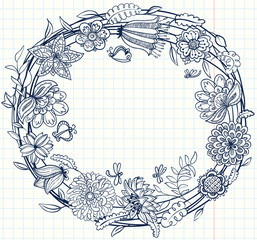 Poster - floral wreath