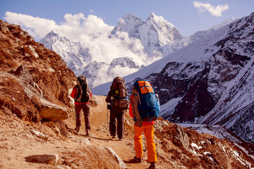 Fototapete - Hiking in Himalaya mountains