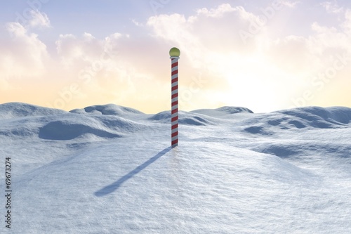Fototapeta na szkło Snape land scape z tyczką