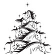 Horse lovers christmas tree 2: horses heads